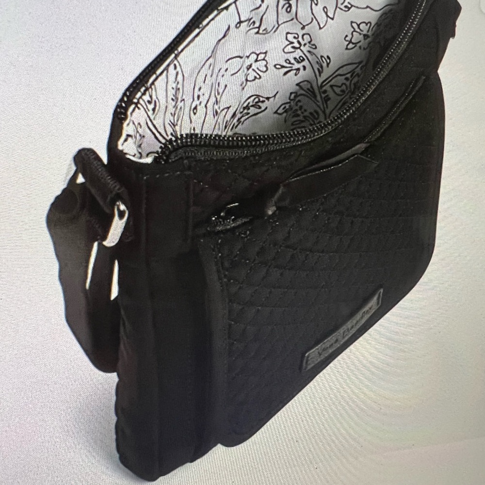 Vera Bradley Microfiber Mini Hipster Crossbody Purse with RFID Protection.